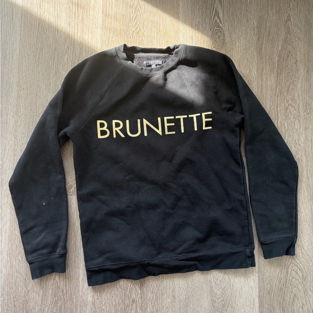 Brunette the label spellout with gold writing Black Sweatshirt